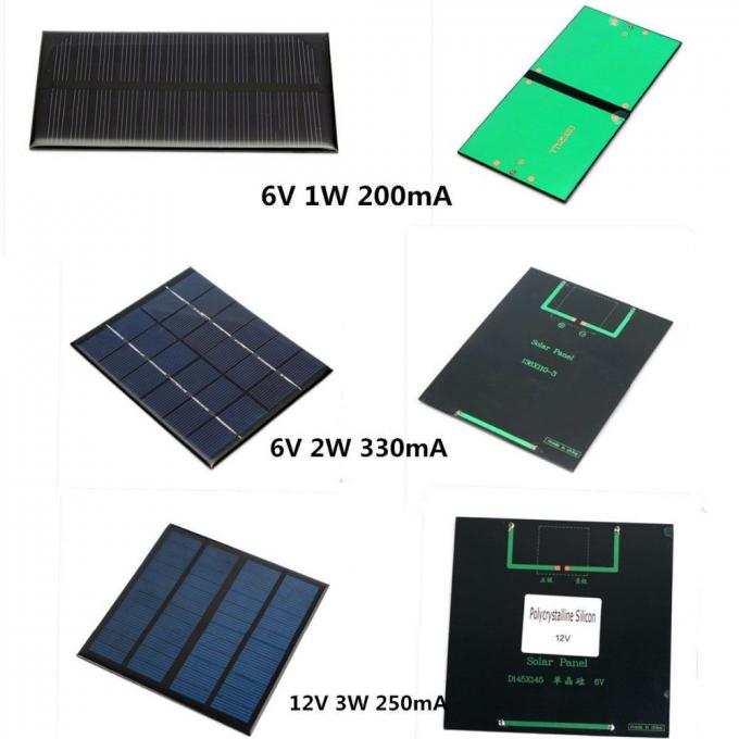 Mini painéis solares impermeáveis de 5v 6v 12v 0.5w 1w 2w 3w 0